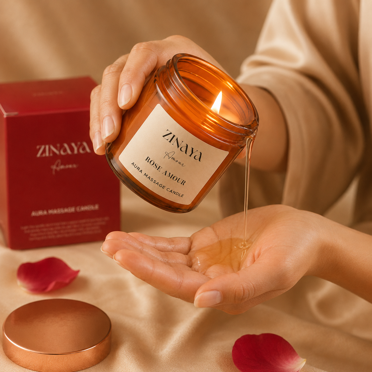 مجموعة شموع المساج العطرية ( vanilla kiss - sweet aura - amour - )
